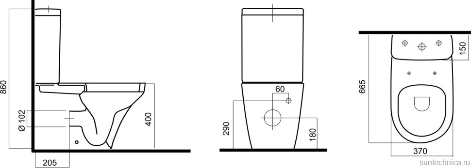 Унитаз-компакт напольный AM.PM Inspire C508607WH
