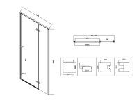 Душевой уголок Vincea Slim-N VSR-5SN9010CLB 100х90, профиль черный, стекло прозрачное