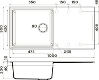 Мойка кухонная Omoikiri Sakaime 100-WH белая