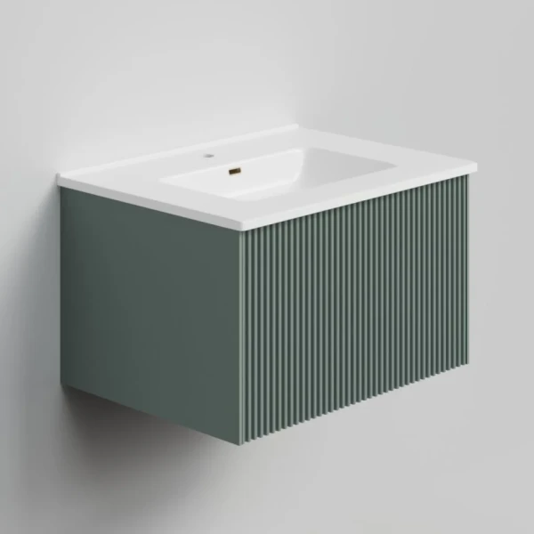 Тумба с раковиной La Fenice Terra 60 подвесная, grigio, раковина Slim Line 60 см