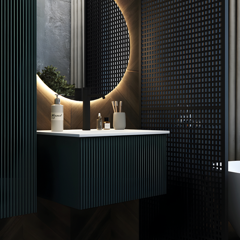 Тумба с раковиной La Fenice Terra 60 подвесная, grigio, раковина Slim Line 60 см