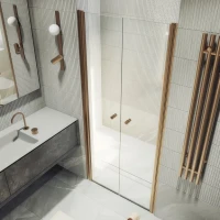 Душевая дверь в нишу Maybahglass MGD-425-2 120 см, профиль матовая бронза, стекло прозрачное
