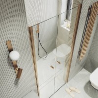 Душевая дверь в нишу Maybahglass MGD-425-2 120 см, профиль матовая бронза, стекло прозрачное