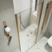 Душевая дверь в нишу Maybahglass MGD-425-2 120 см, профиль матовая бронза, стекло прозрачное