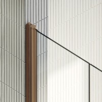 Душевая дверь в нишу Maybahglass MGD-425-2 120 см, профиль матовая бронза, стекло прозрачное