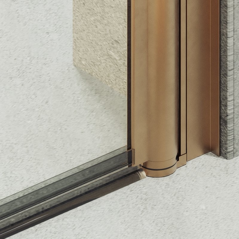 Душевая дверь в нишу Maybahglass MGD-425-2 120 см, профиль матовая бронза, стекло прозрачное