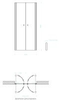 Душевая дверь в нишу Maybahglass MGD-425-2 120 см, профиль матовая бронза, стекло прозрачное