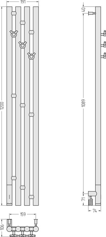 Полотенцесушитель электрический Сунержа Кантата 3.0 L 120х16 черный матовый