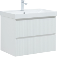 Тумба с раковиной Aquanet Альтера 70 подвесная, белая матовая