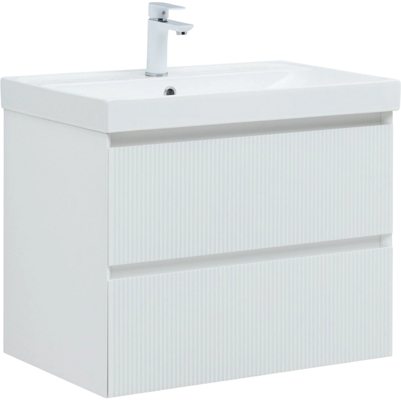 Тумба с раковиной Aquanet Альтера 70 подвесная, белая матовая