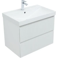 Тумба с раковиной Aquanet Альтера 70 подвесная, белая матовая