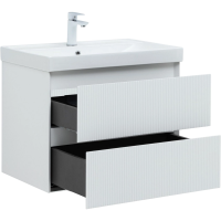 Тумба с раковиной Aquanet Альтера 70 подвесная, белая матовая