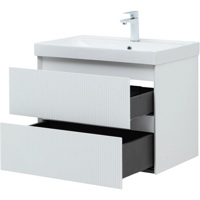 Тумба с раковиной Aquanet Альтера 70 подвесная, белая матовая