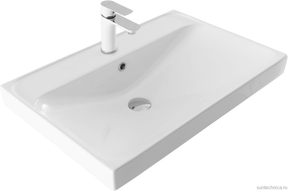 Тумба с раковиной Aquanet Альтера 70 подвесная, белая матовая