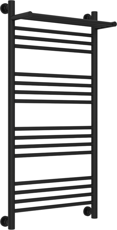 Полотенцесушитель водяной Сунержа Богема 1П + 100x50, черный матовый, с полкой