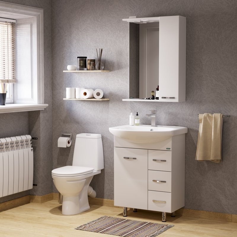 Унитаз-компакт напольный Sanita Марс комфорт глянцевый белый