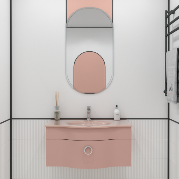 Мебель для ванной комнаты Caprigo Ноктюрн 90 подвесная, 1 ящик, пудра