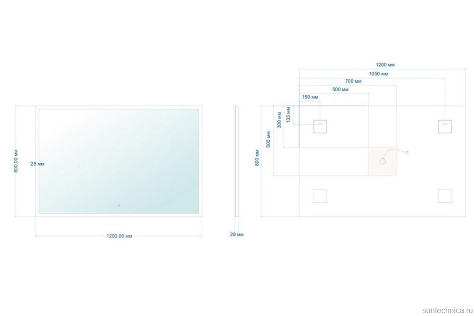 Зеркало Abber See AG6107SXL-1.2 120х80 см, с подсветкой