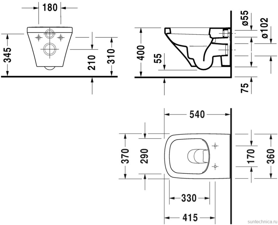 Унитаз подвесной Duravit DuraStyle 2551090000 rimless
