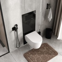 Система инсталляции для унитазов Wasserkraft Glan 66TLT.010.ME.BL.MB02 с кнопкой смыва матовой черной