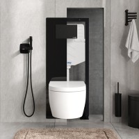 Система инсталляции для унитазов Wasserkraft Glan 66TLT.010.ME.BL.MB02 с кнопкой смыва матовой черной
