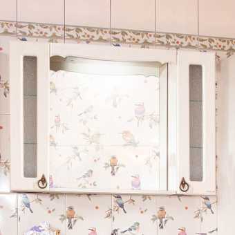 Зеркало Бриклаер Кантри 105 бежевый дуб, 2 шкафа