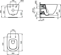 Унитаз подвесной Ideal Standard Tesi T3527V3 Унитаз подвесной Ideal Standard Tesi T3527V3