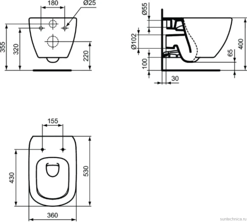 Унитаз подвесной Ideal Standard Tesi T3527V3