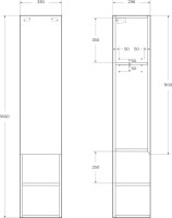 Шкаф пенал для ванной BelBagno Kraft L rovere tabacco, 1 дверь