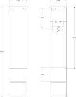 Шкаф пенал для ванной BelBagno Kraft L rovere tabacco, 1 дверь