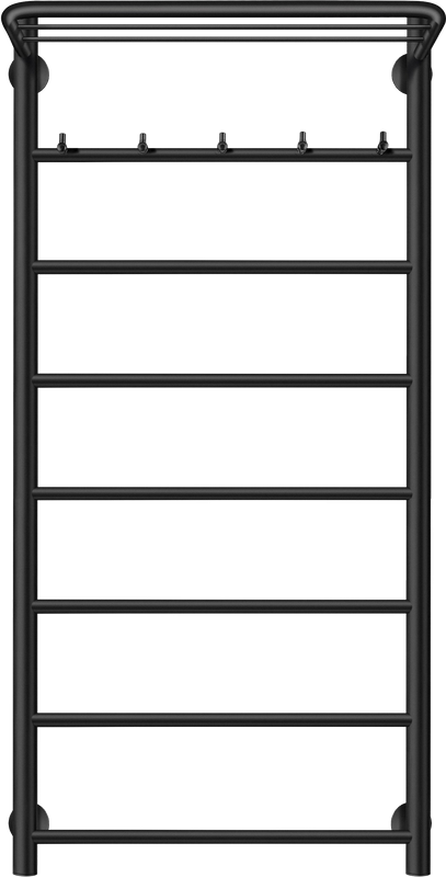 Полотенцесушитель электрический Secado Триада 1 КСП 100x50 см, подключение справа, матовый черный, лесенка, с полкой