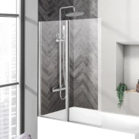 Шторка на ванну BelBagno Uno V-2-120/150-C-Cr стекло прозрачное