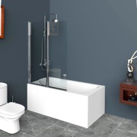 Шторка на ванну BelBagno Uno V-2-120/150-C-Cr стекло прозрачное
