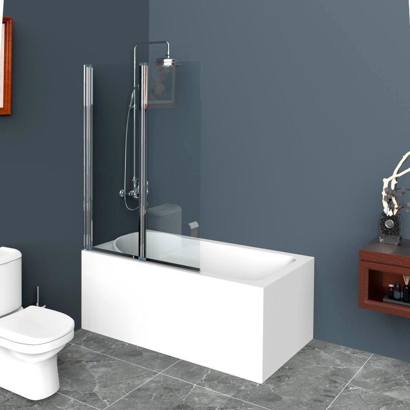 Шторка на ванну BelBagno Uno V-2-120/150-C-Cr стекло прозрачное