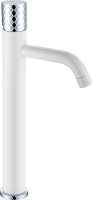 Смеситель для раковины Boheme Stick 122-WCR white diamond chrome