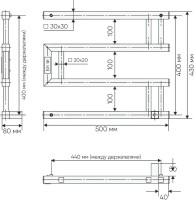 Полотенцесушитель электрический Indigo Muza DGM40-50GFMRt graphite metallic