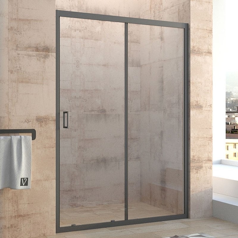 Душевая дверь в нишу Veconi Vianno VN-46B 130 см, профиль черный