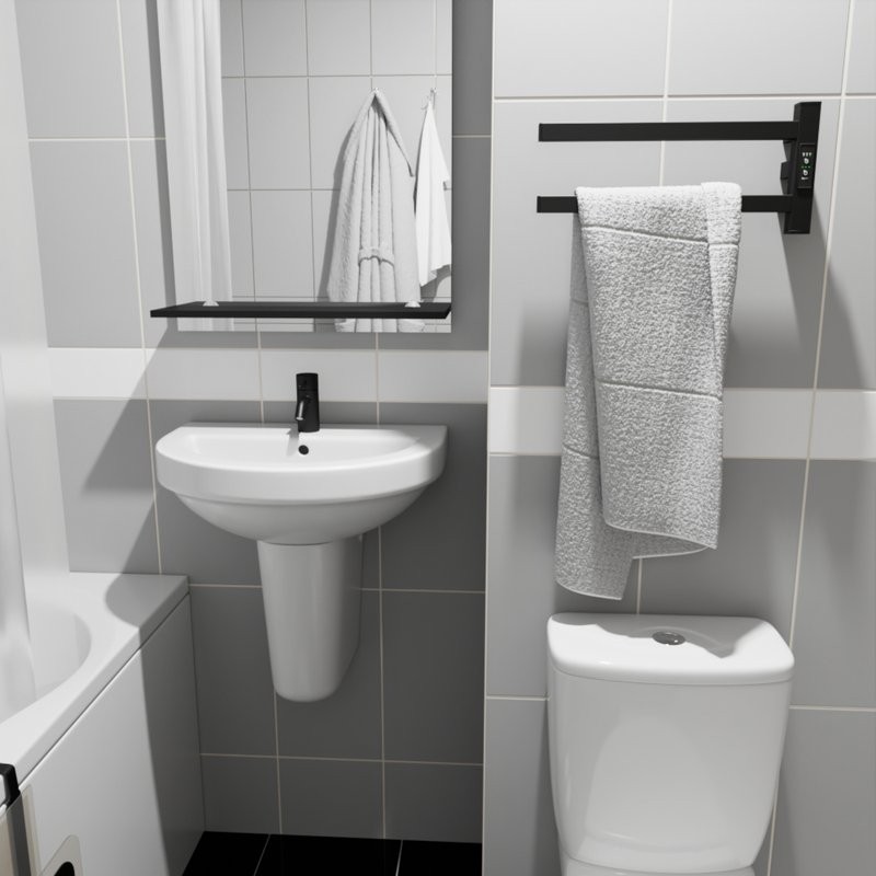 Полотенцесушитель электрический Маргроид Cook 1840-1081-9005R 19.5х40.5 R, черный матовый