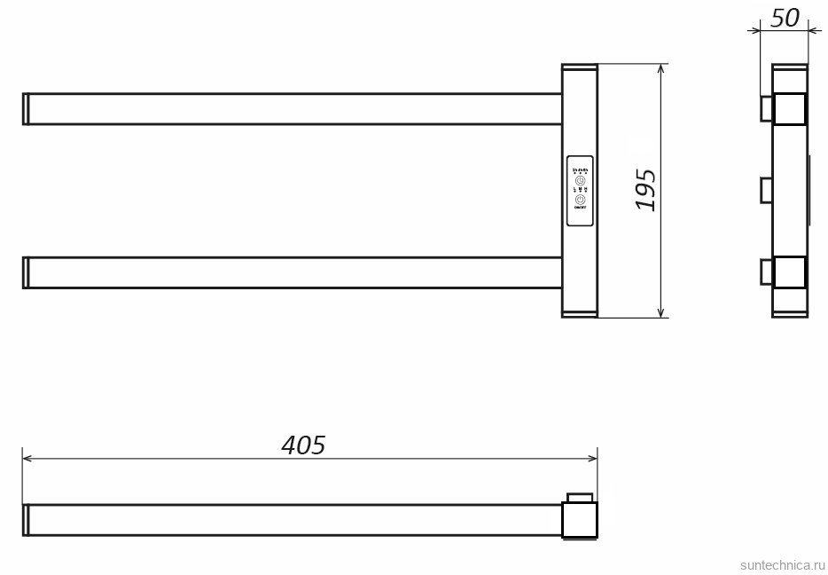 Полотенцесушитель электрический Маргроид Cook 1840-1081-9005R 19.5х40.5 R, черный матовый