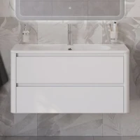 Тумба с раковиной Cezares Relax 100 bianco lucido, раковина Cezares CZR-1000/480-LV-MR-NV