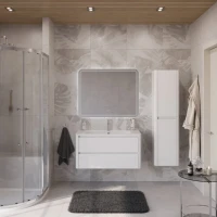 Тумба с раковиной Cezares Relax 100 bianco lucido, раковина Cezares CZR-1000/480-LV-MR-NV