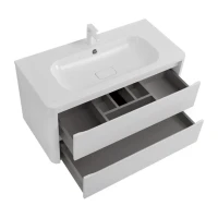 Тумба с раковиной Cezares Relax 100 bianco lucido, раковина Cezares CZR-1000/480-LV-MR-NV