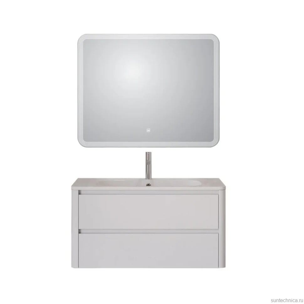 Тумба с раковиной Cezares Relax 100 bianco lucido, раковина Cezares CZR-1000/480-LV-MR-NV