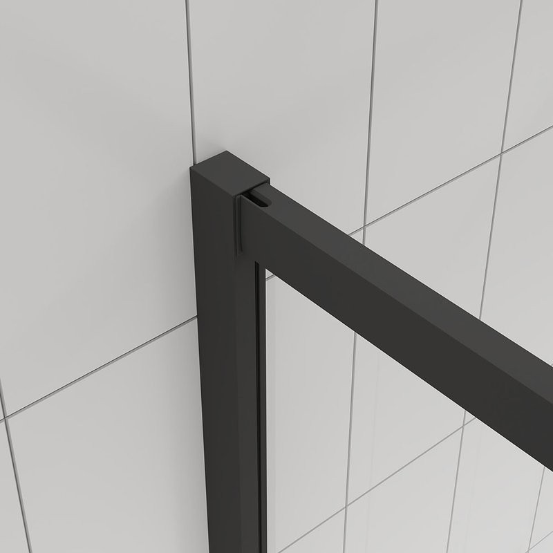 Душевой уголок Veconi Evo 300 B 100х80 см, профиль матовый черный, стекло прозрачное