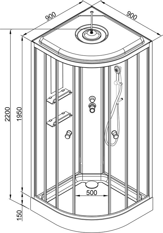Душевая кабина DTO EM 1590GM