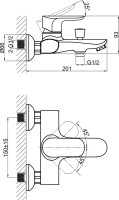 Смеситель для ванны с душем D&K Venice Baciano DA1033201