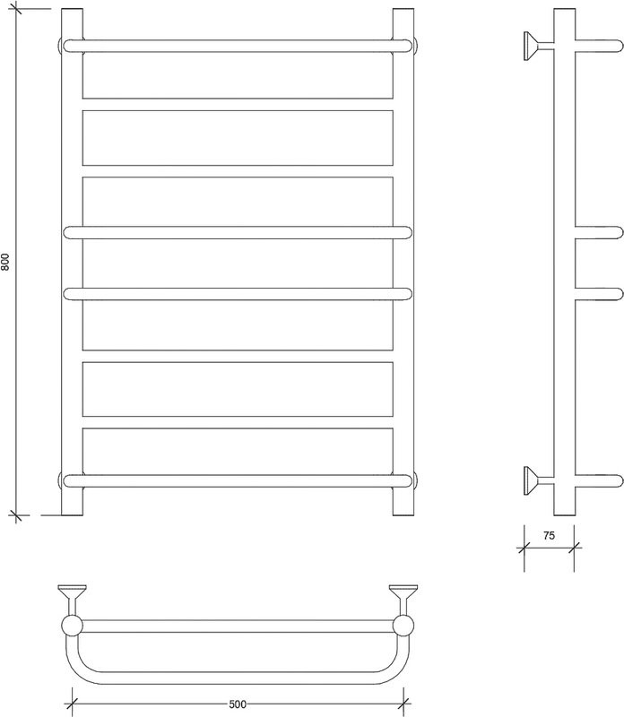 Полотенцесушитель водяной Secado Модена 2 80х50 80x55 см, хром, лесенка