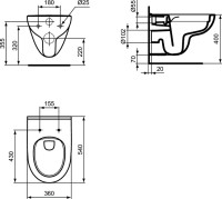 Унитаз подвесной Ideal Standard I.life A T471601 с крышкой R008501
