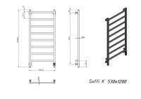 Полотенцесушитель электрический Grota Soffi K RAL9016 EL 53х120, матовый белый