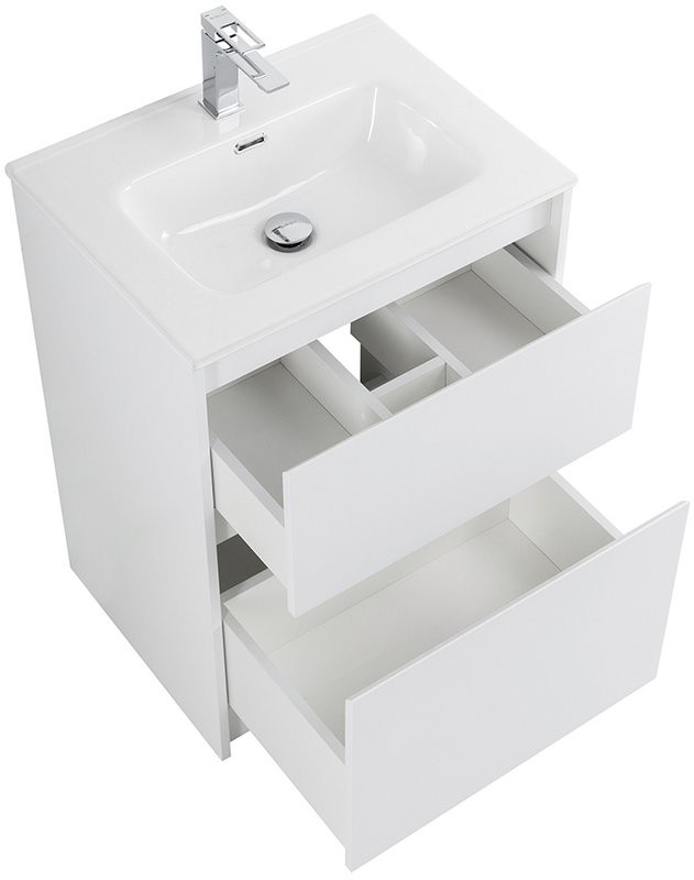 Мебель для ванной комнаты BelBagno Kraft 60 напольная, bianco opaco, раковина BB600ETL
